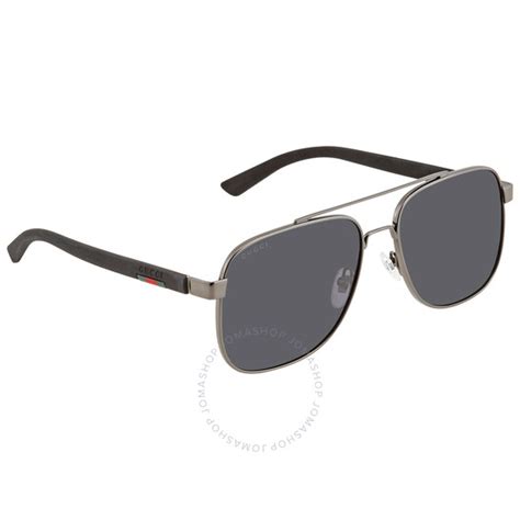 Gucci Grey Pilot Men's Sunglasses GG0422S 001 60 